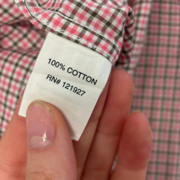 Johnnie-O Dorsey Sangria Pink Mens M Classic Check Long Sleeve Button Up Shirt - Picture 5 of 9